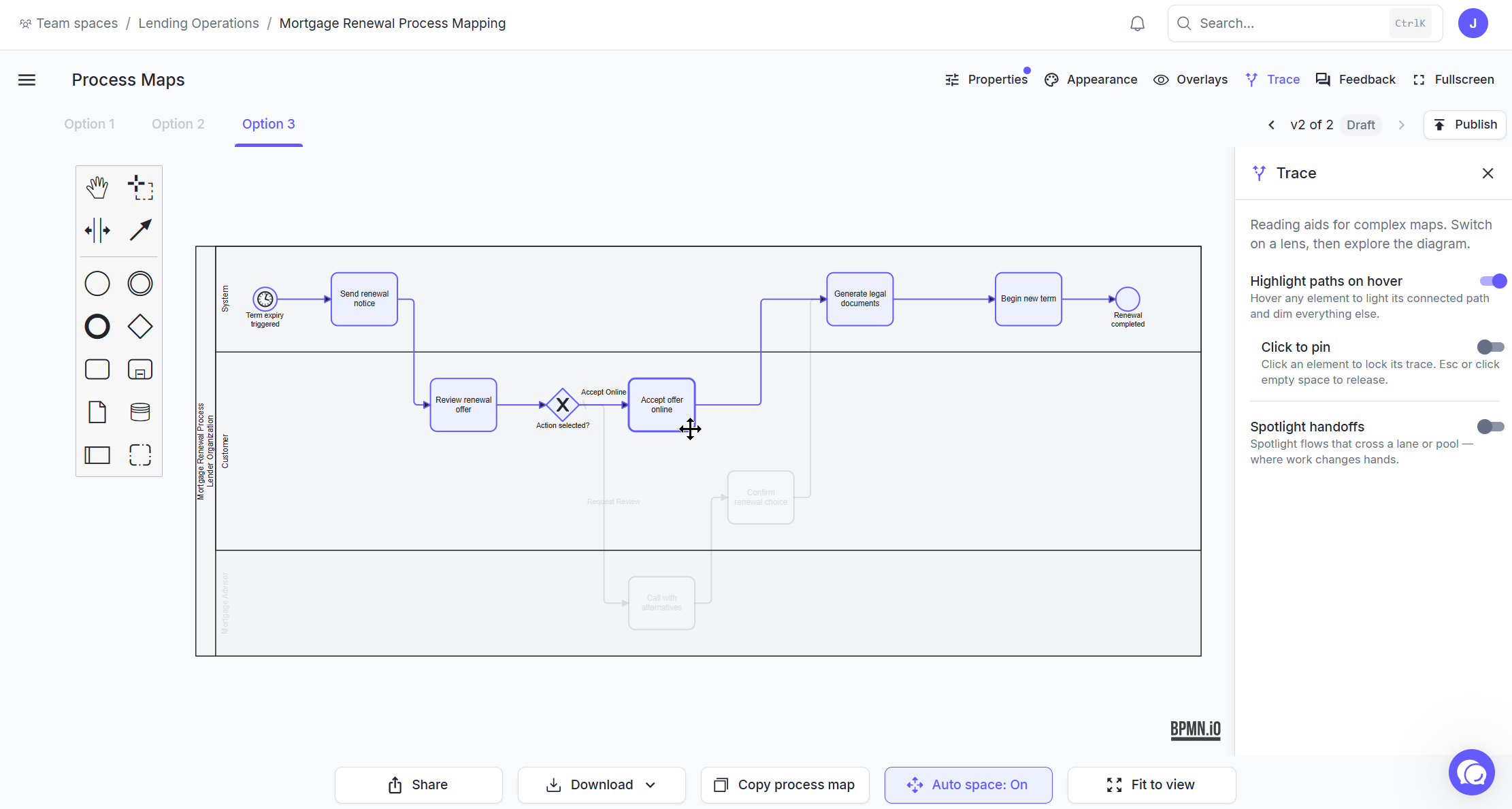 Trace paths in BA Copilot
